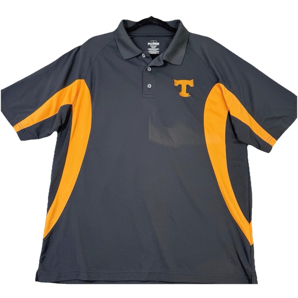 Tennessee Vols Mens Golf Polo Shirt Large Black SEC/NCAA UT Sports Football READ